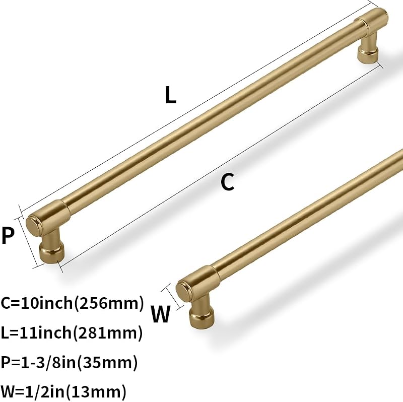 Tiradores Bronce Champán 10" Pack 5 Cajones Cocina