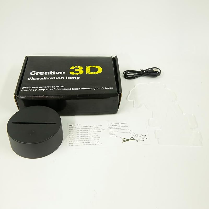 Luz LED 3D Palmera Acrílico Ilusión Nocturna