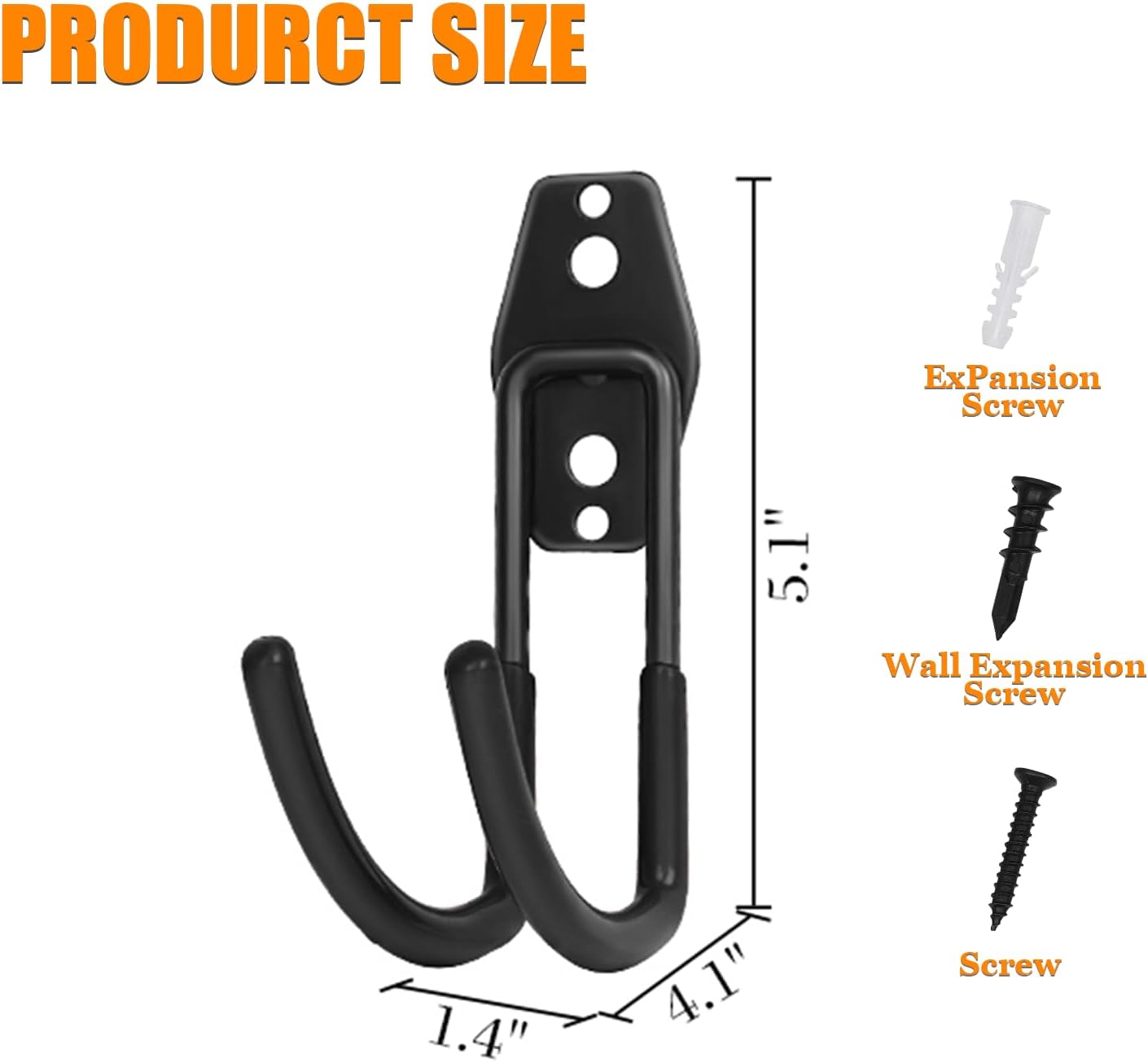 Soporte pared cargador EV gancho J acero negro