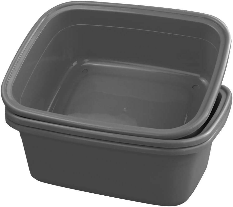 3 Cubos Lavado Plástico Gris 16qt Rectangulares