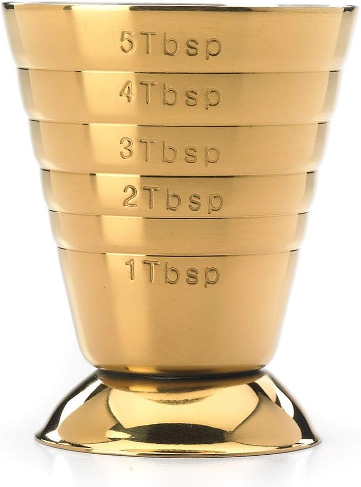 Medida bebida 2.5oz color dorado