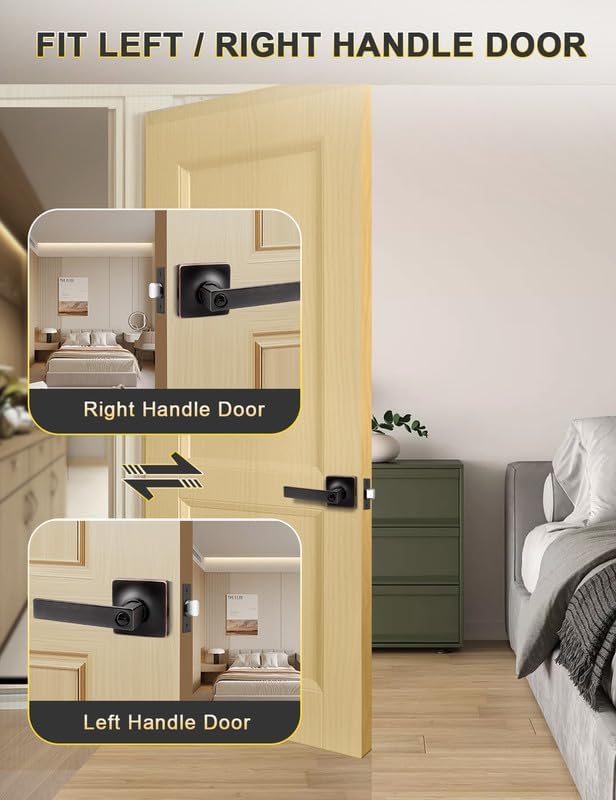 6 Manijas Puerta Modernas Cerradura Palanca Bronce Frotado