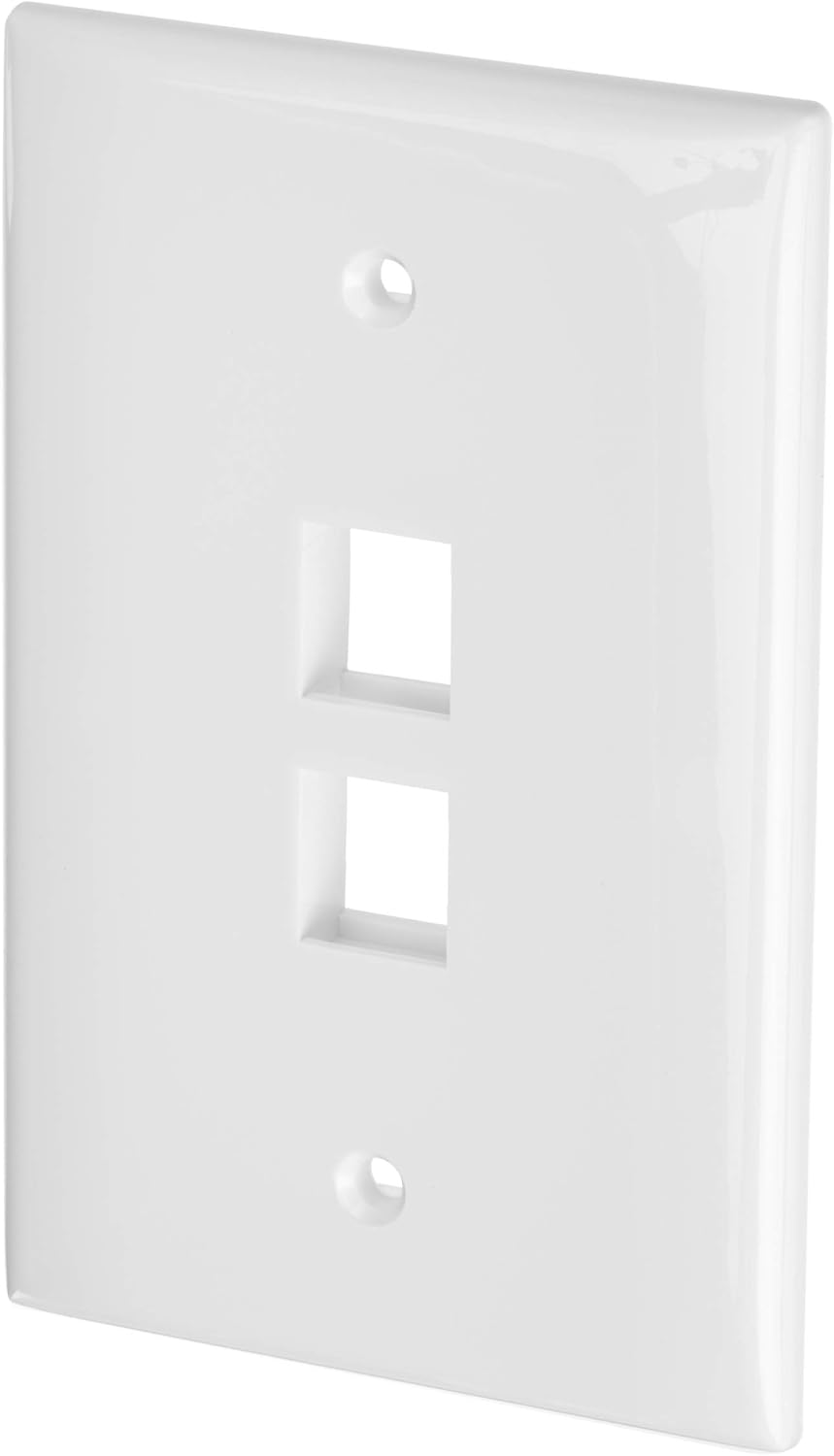 Placa pared 2 puertos color blanco