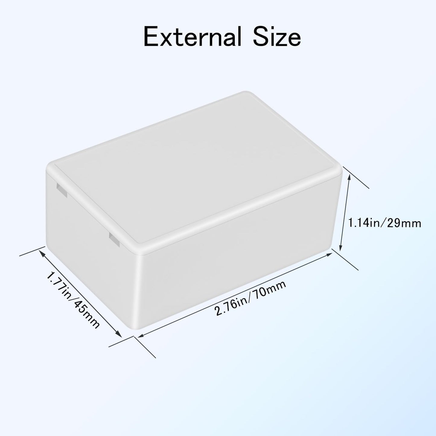 Caja conexiones plástico ABS 8 pzas 70x45x29mm