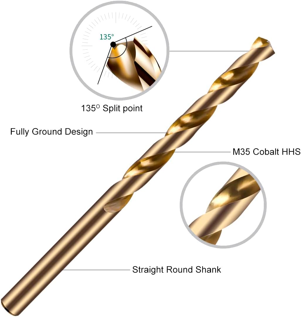 Brocas M35 cobalto para metal 9/32pulg 135grados