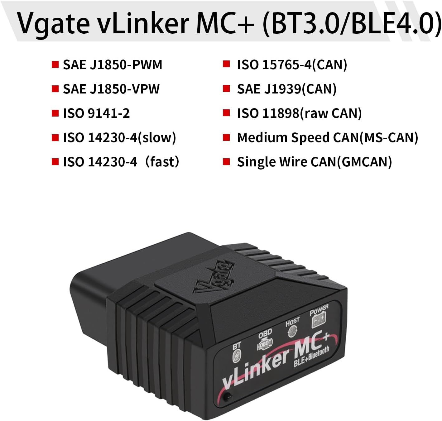 Escáner OBD2 vLinker BT3.0 BLE4.0 para Android iOS Windows