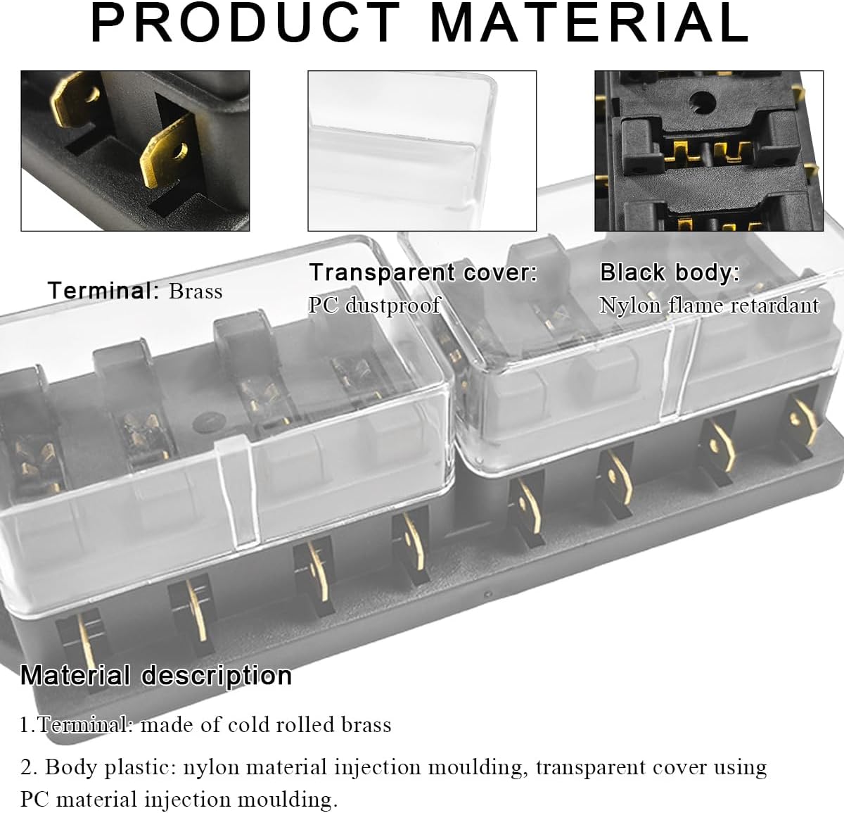 Soporte caja fusibles 8 vías con tornillos y extractor