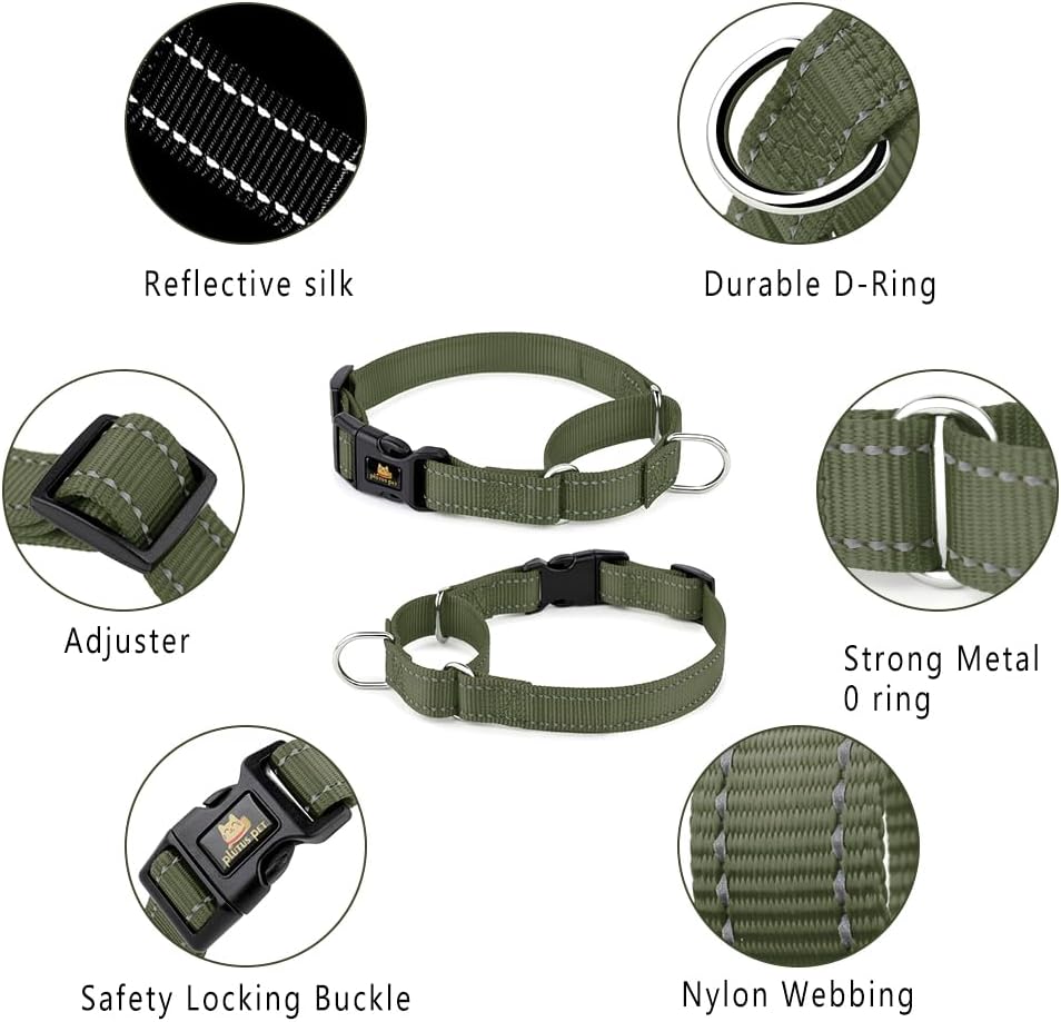 Collar Martingala reflectante para perro XS verde guardabosques