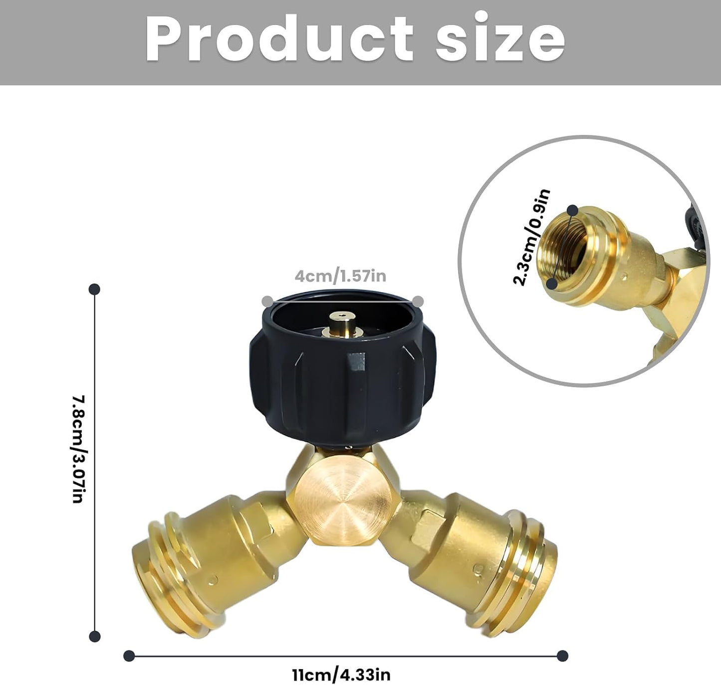 Adaptador propano en Y de latón para cilindro 20lb parrilla