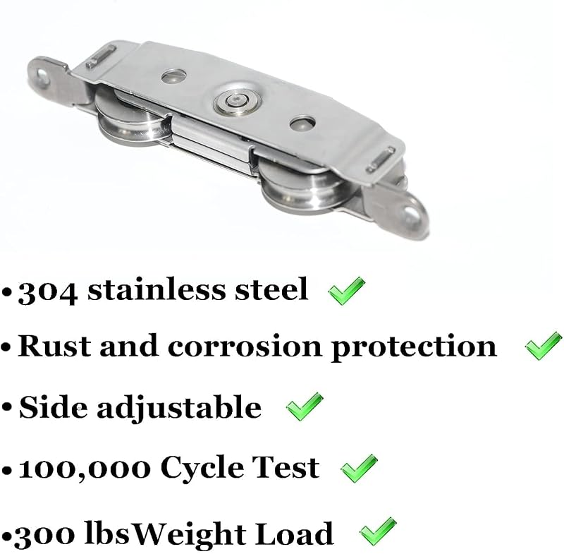 Rodillos repuesto puerta corredera acero inox 1.25" set 2