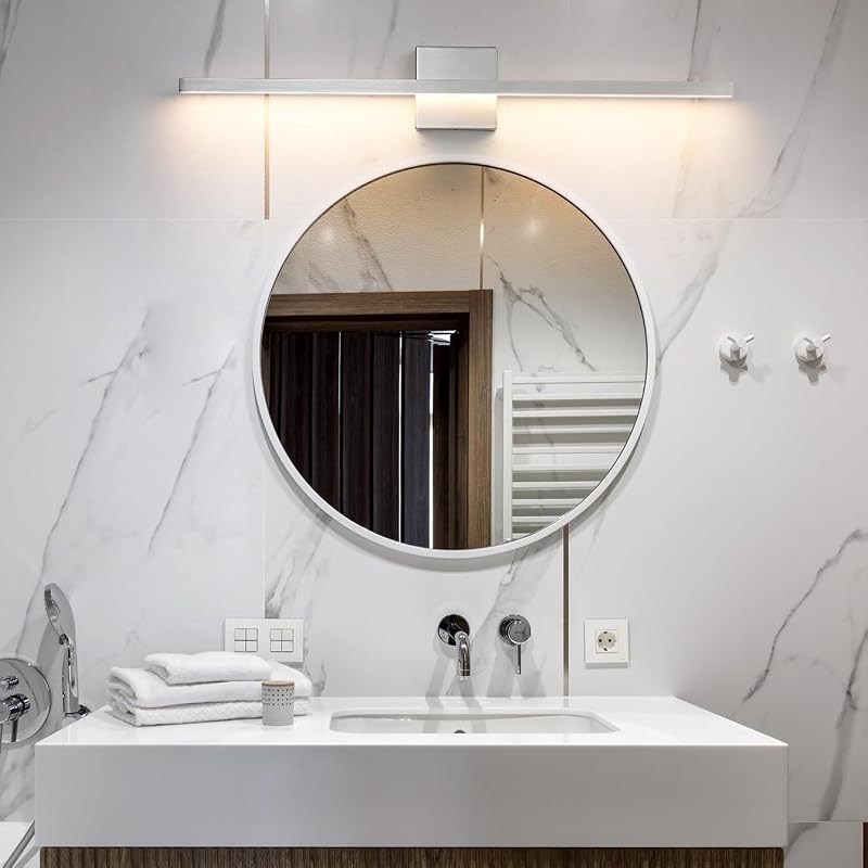 Lámpara baño níquel cepillado sobre espejo 31.5" LED