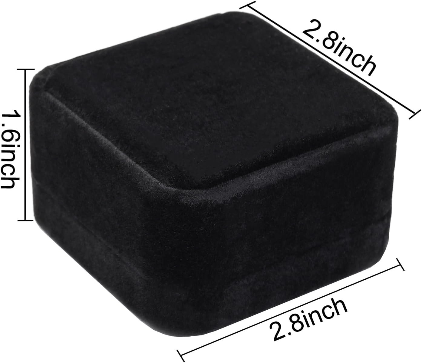 Caja terciopelo para collar joyería 2.8x2.8x1.6" Negro
