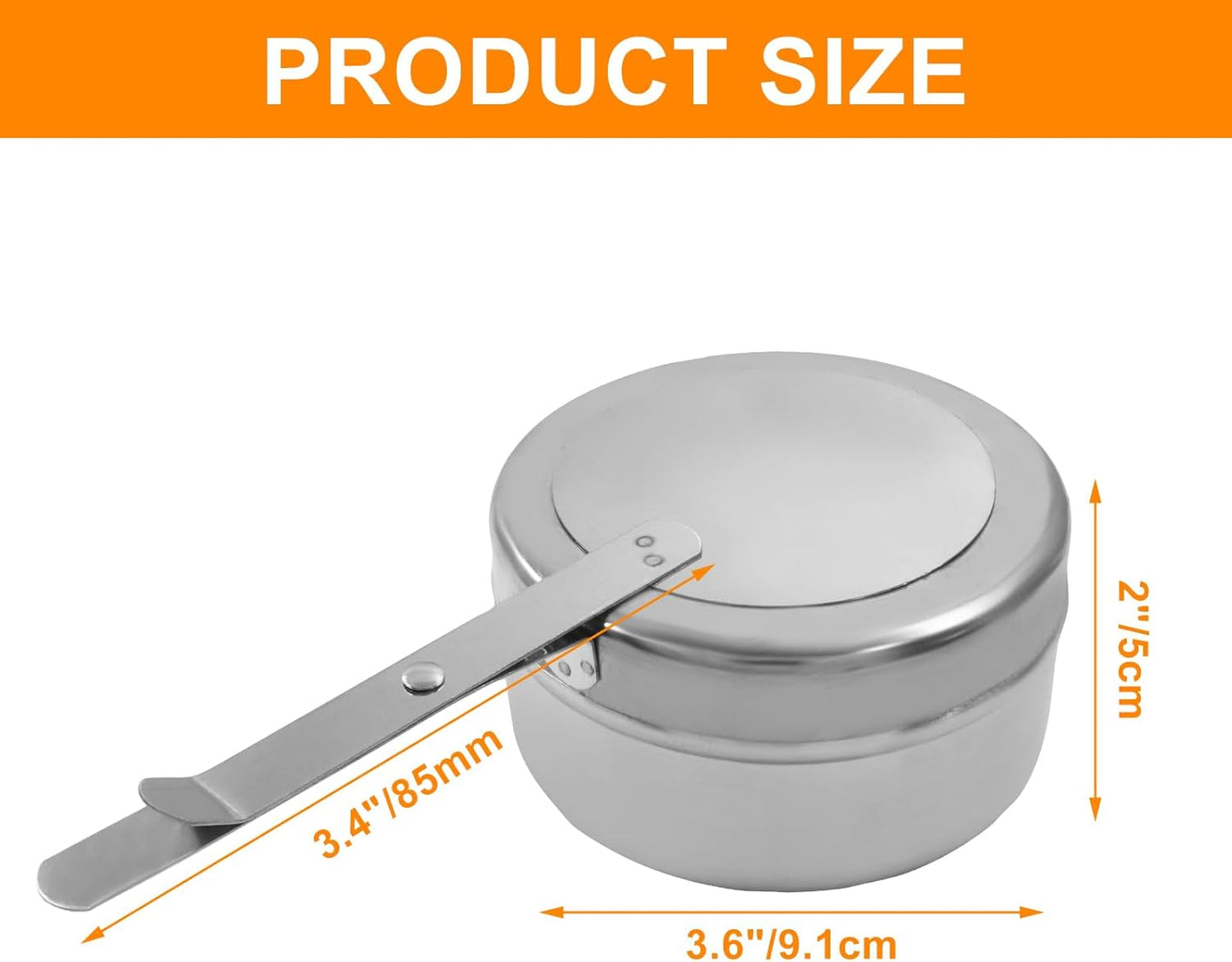 Set 4 Soportes Combustible Acero Inox Con Cubierta Bufé Catering