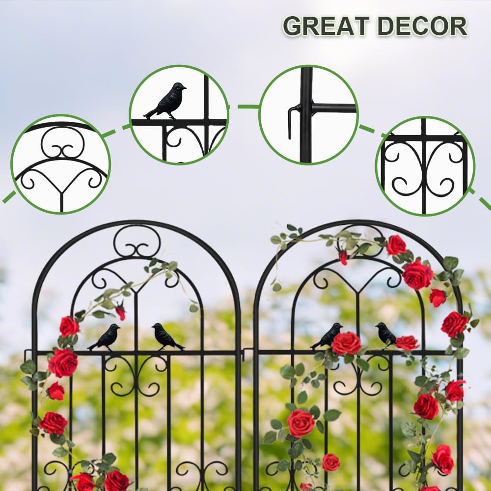 2 Enrejados Metal Jardín 86.7x19.7pulg Celosía Alambre Negro