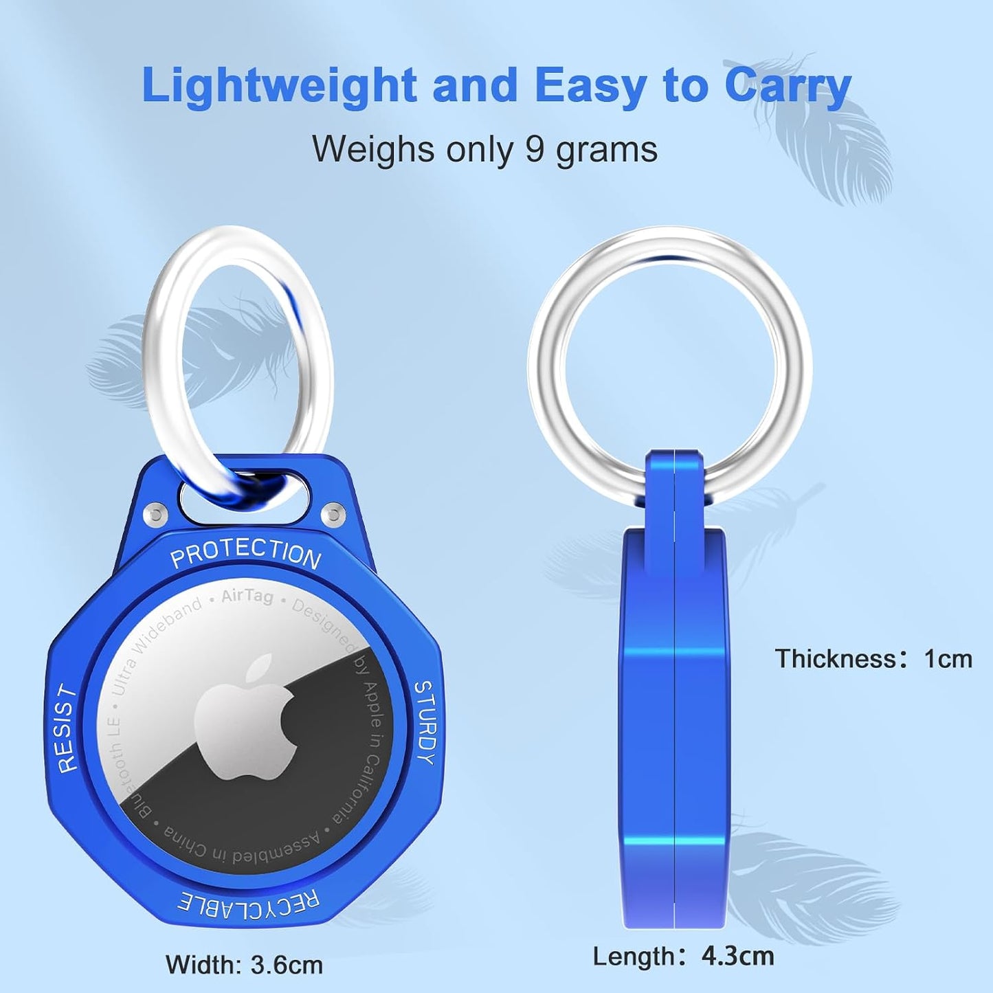 Funda AirTag llavero aluminio azul Klein