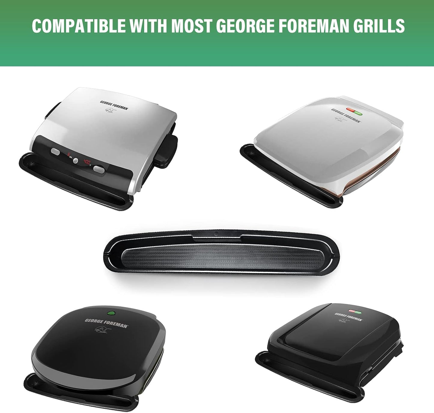 Bandeja goteo repuesto George Foreman 14.5pulg fácil limpieza
