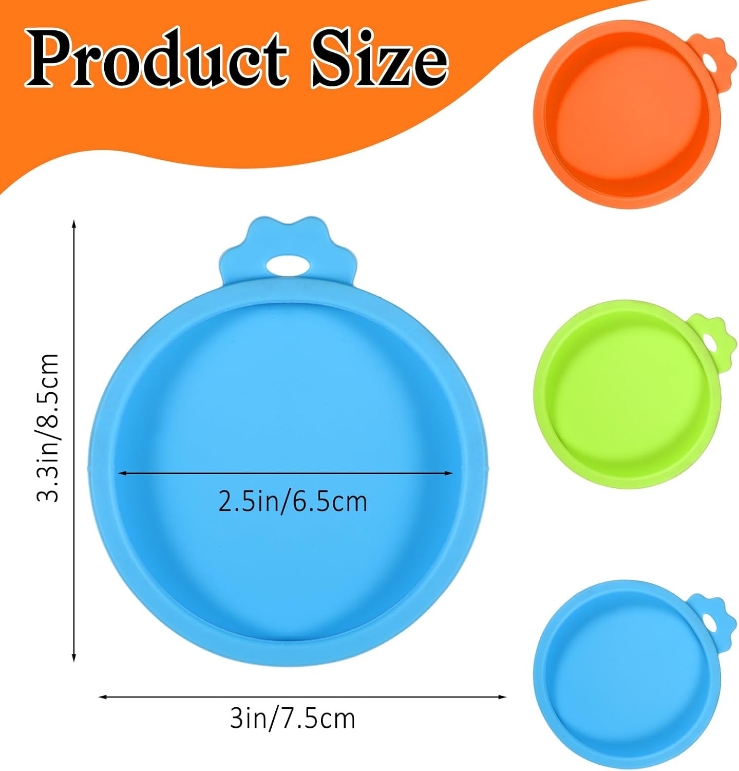 3 Pzas Tapas Silicona para Latas Comida Gato 3oz
