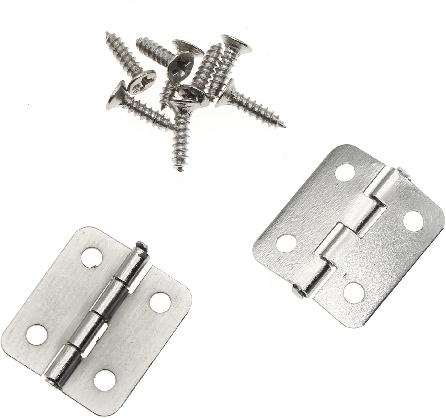 Mini bisagras rectangulares plata 8 pzas caja regalo