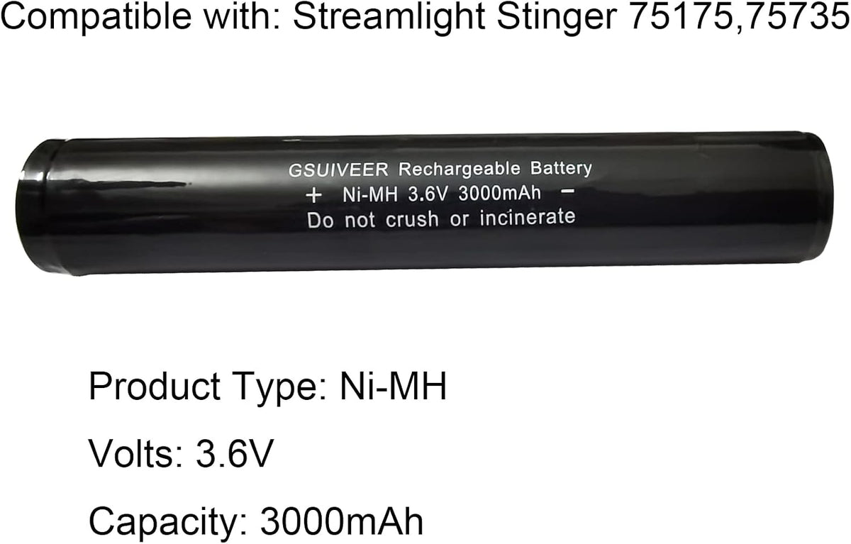 Batería Ni-MH 6V 3000mAh para linterna Streaml ight