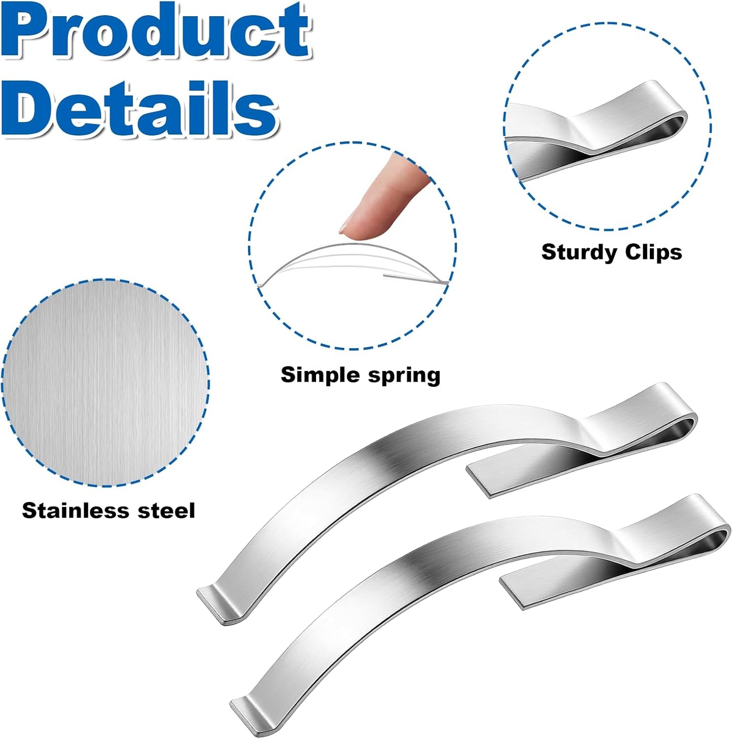 30 Clips Resorte Acero Inox para Ventana Sujeta Pantallas