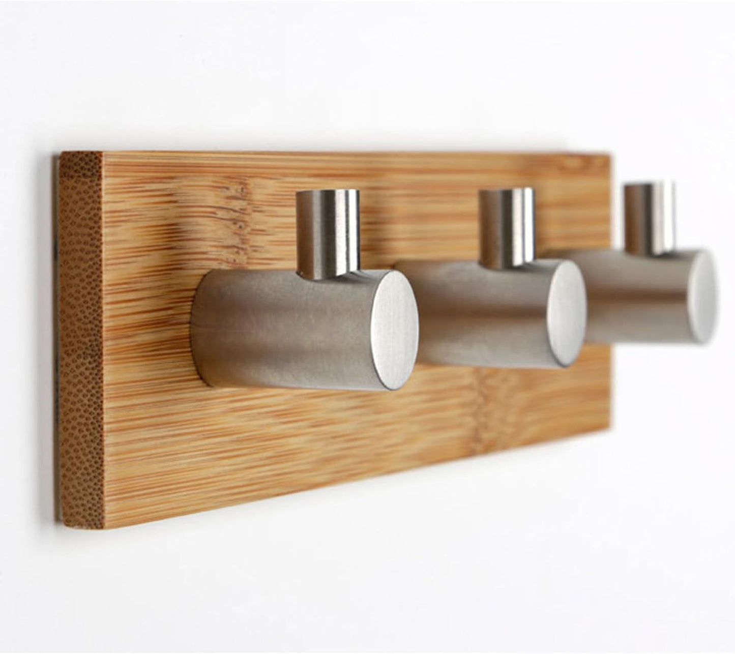 Llavero bambú pared con ganchos decorativos para cocina