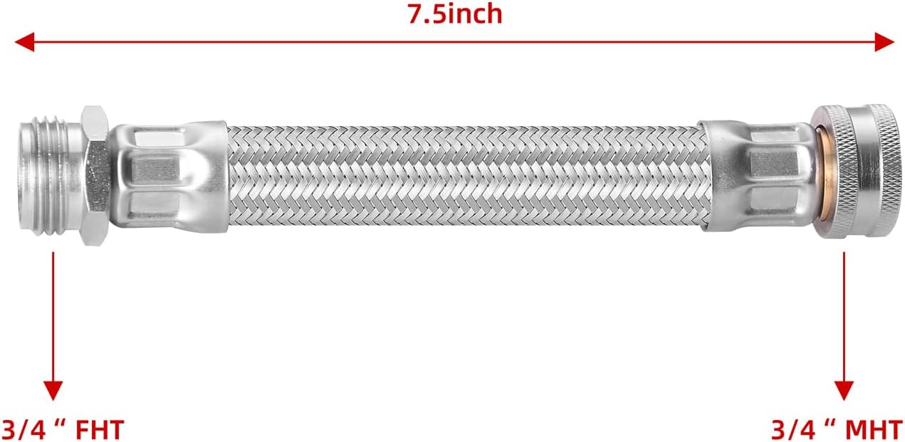 Extensión manguera jardín acero inox 7.5pulg