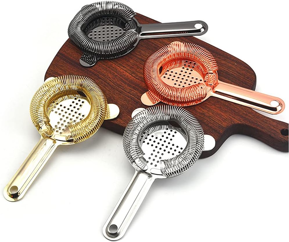 Colador bebidas acero inox para cócteles color oro rosa