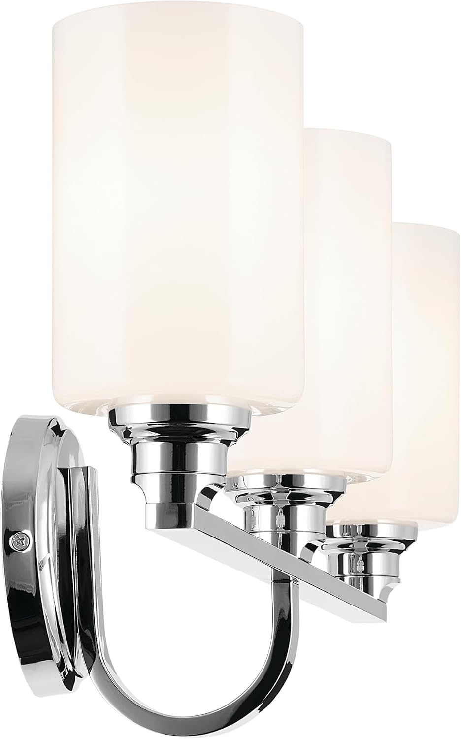 Lámpara tocador 24.25pulg 3 luces cristal ópalo cromo para