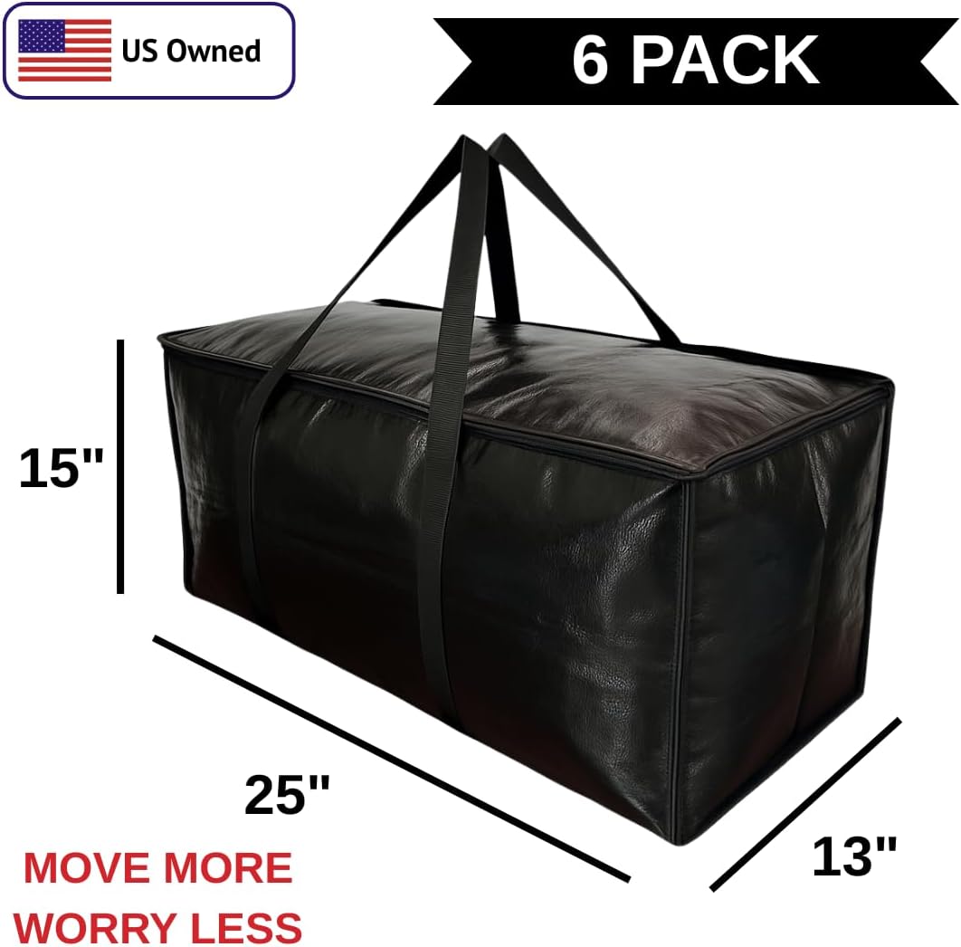 6 Pzas Bolsas Mudanza Resistentes con Cremallera y Asas