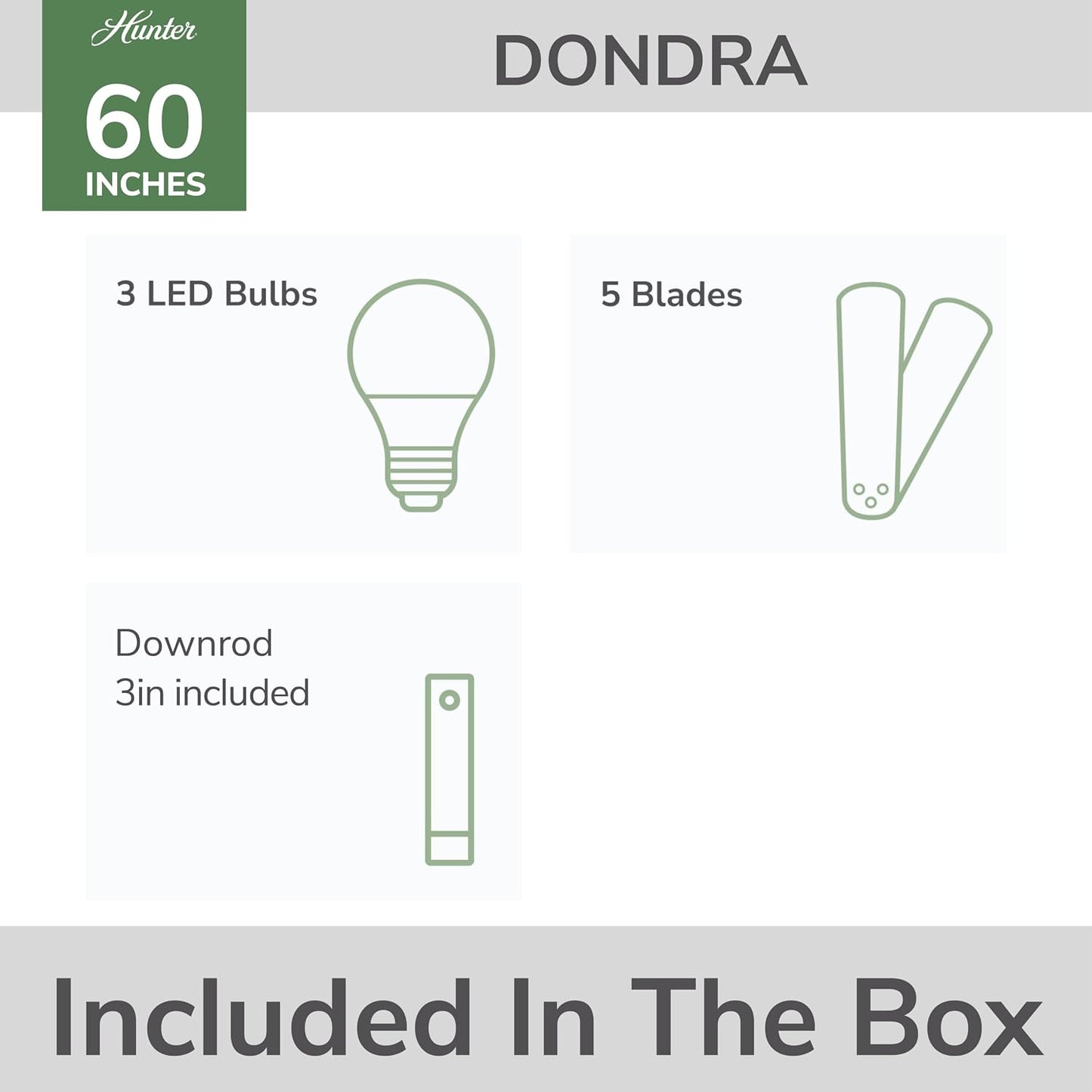 Ventilador techo 152cm luces LED 5 aspas dormitorio sala