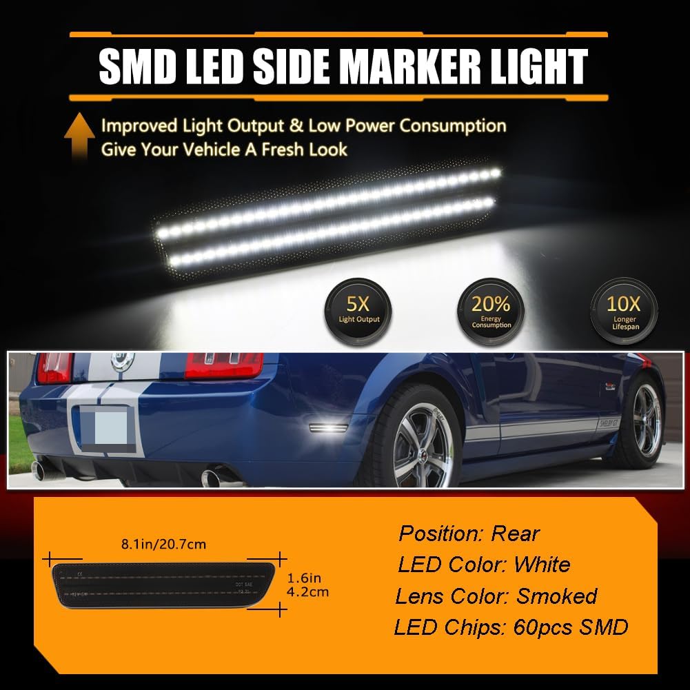 Luces LED marcador lateral parachoques Ford Mustang GT