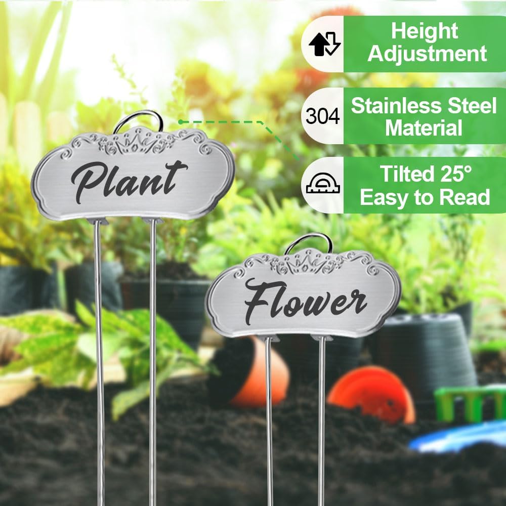 50 Etiquetas Metálicas Acero Inox 304 para Jardín
