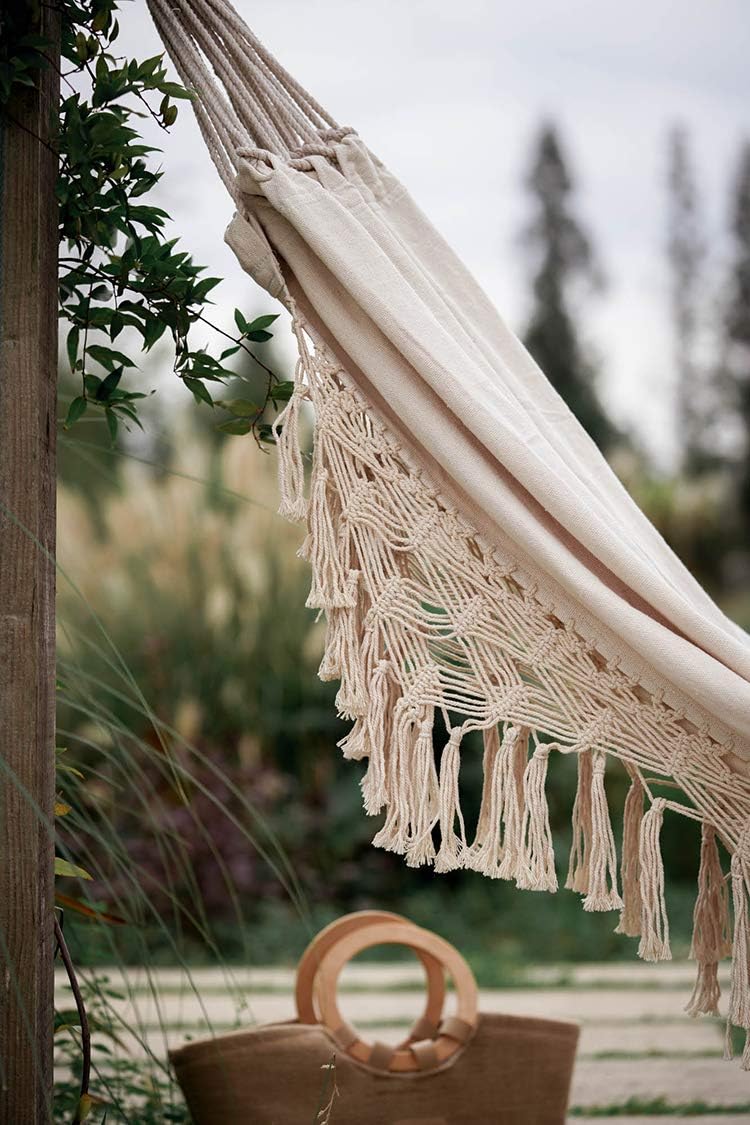 Hamaca doble macramé brasileño 95x59" para 2 personas