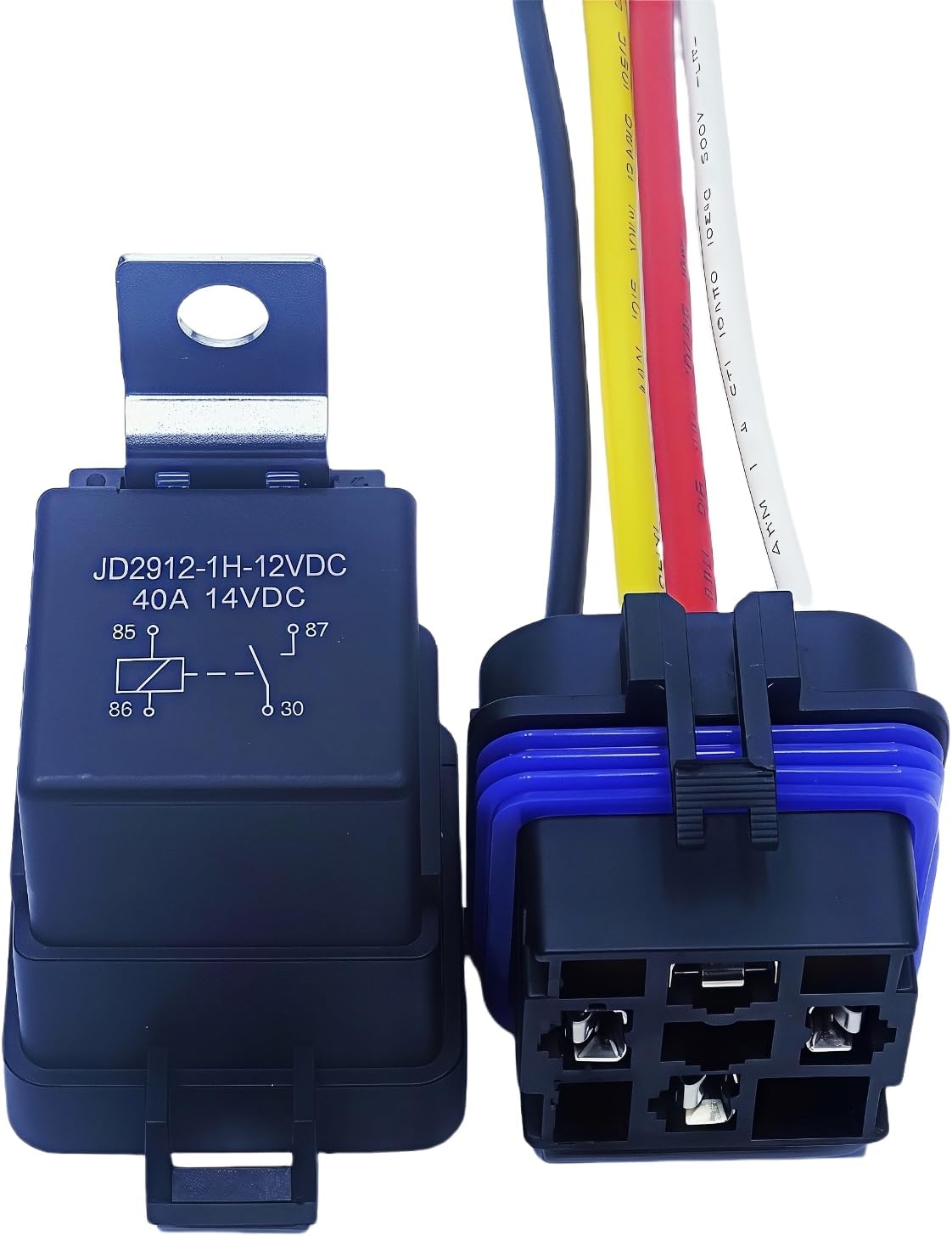 Relé automotriz 40AMP 12V SPST 4 pines alambre cobre