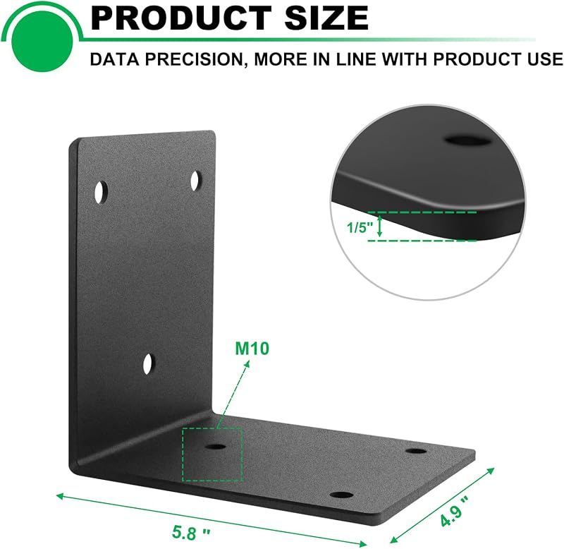 2 Soportes L 6x5" para Marcos Madera 90 Grados