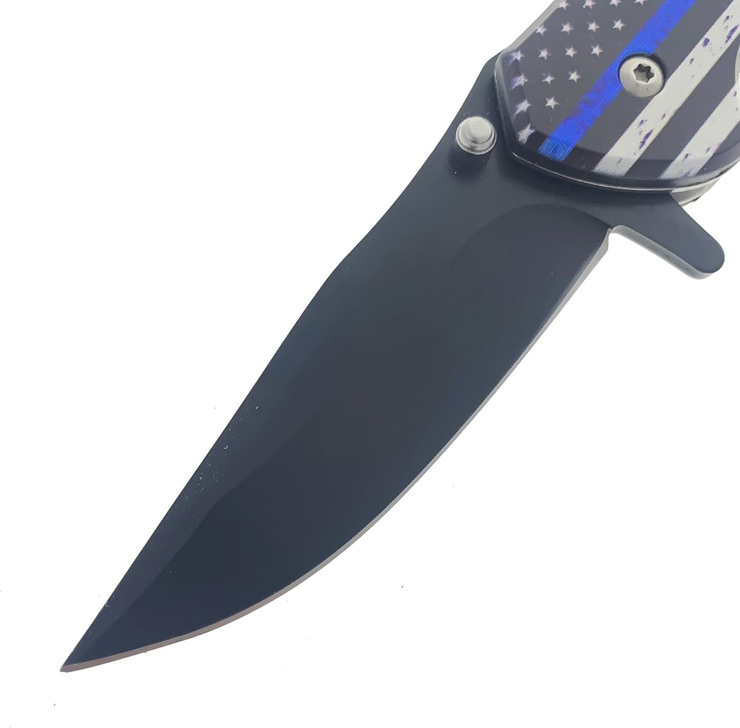 Cuchillo plegable EDC acero inox 440 8" azul