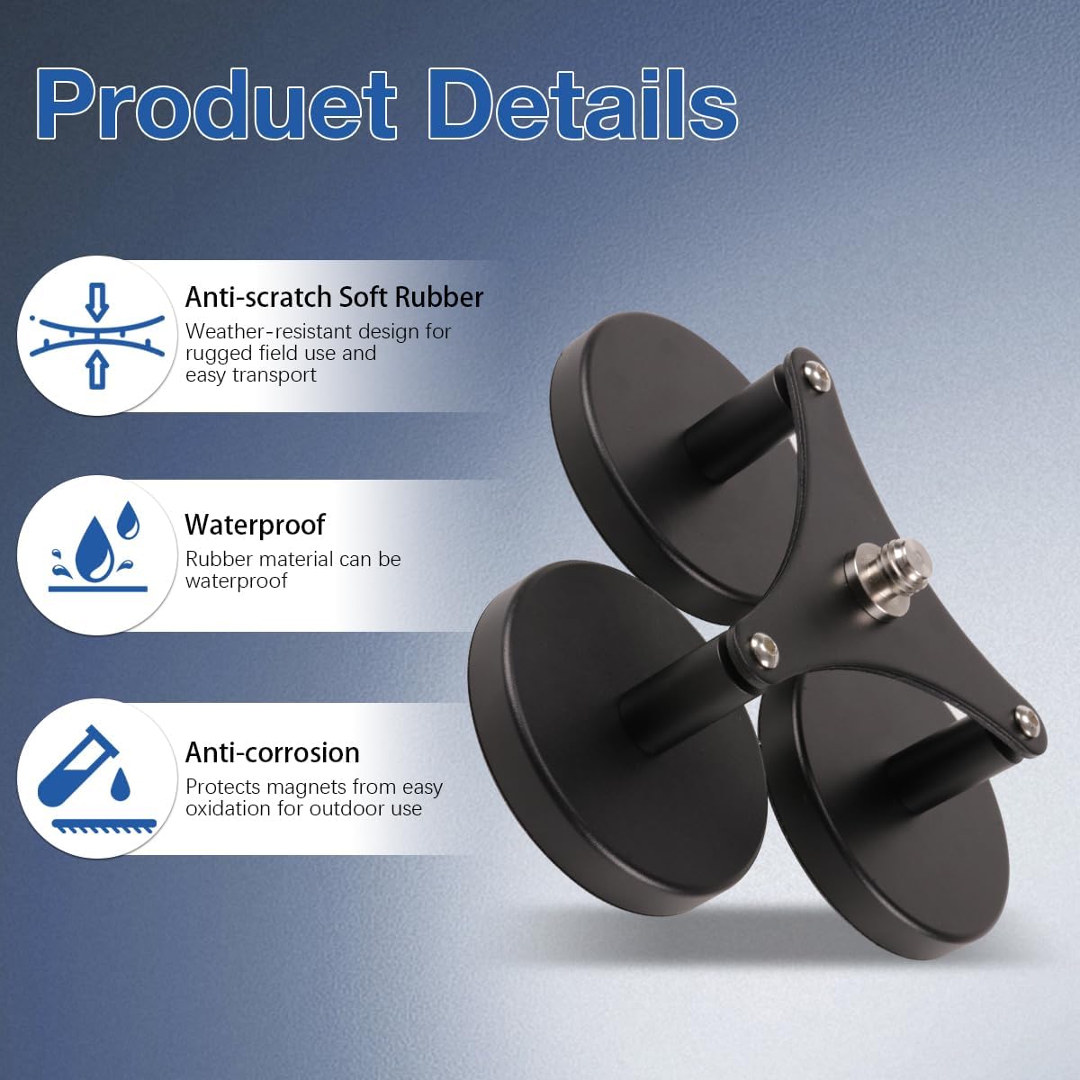 Base magnética para antenas GNSS con punta rápida