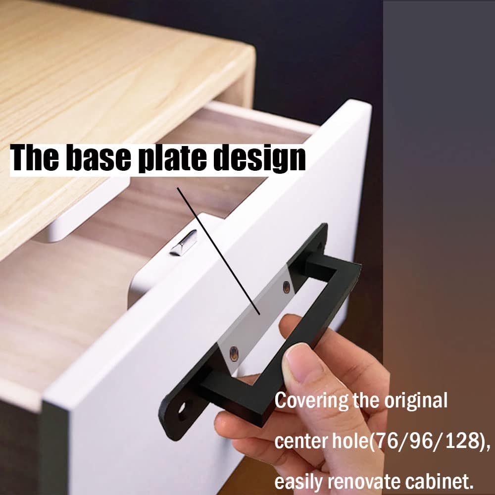 12 Tiradores Gabinete Aluminio 5" Negro Mate