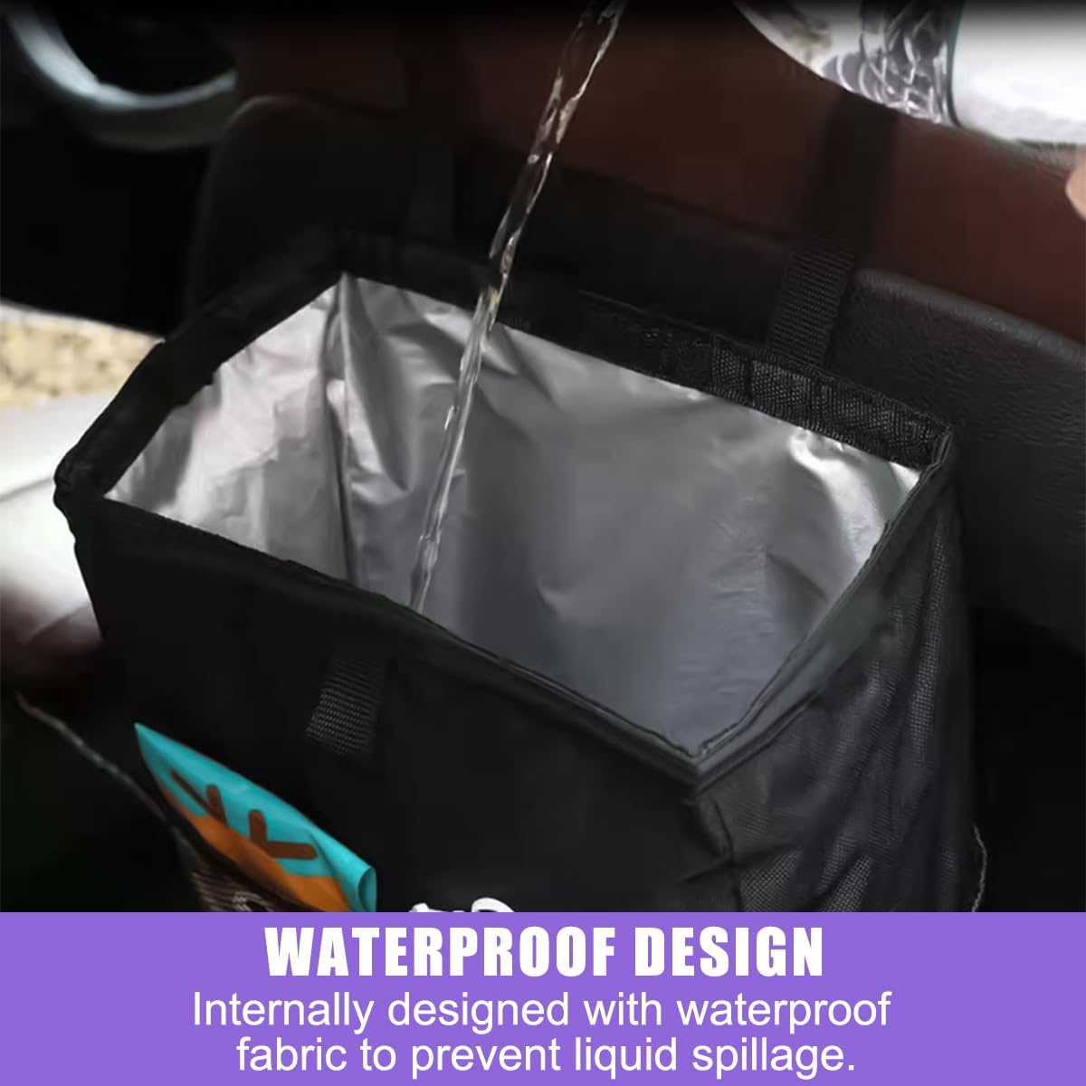 Basurero coche con bolsillos plegable impermeable