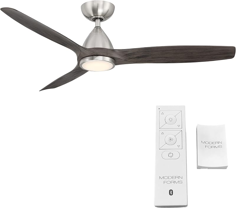 Ventilador techo 54pulg níquel 3000K luz LED control Alexa