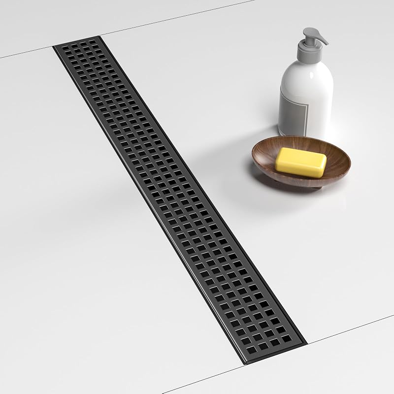 Drenaje ducha rectangular 48pulg acero inox 304 negro mate