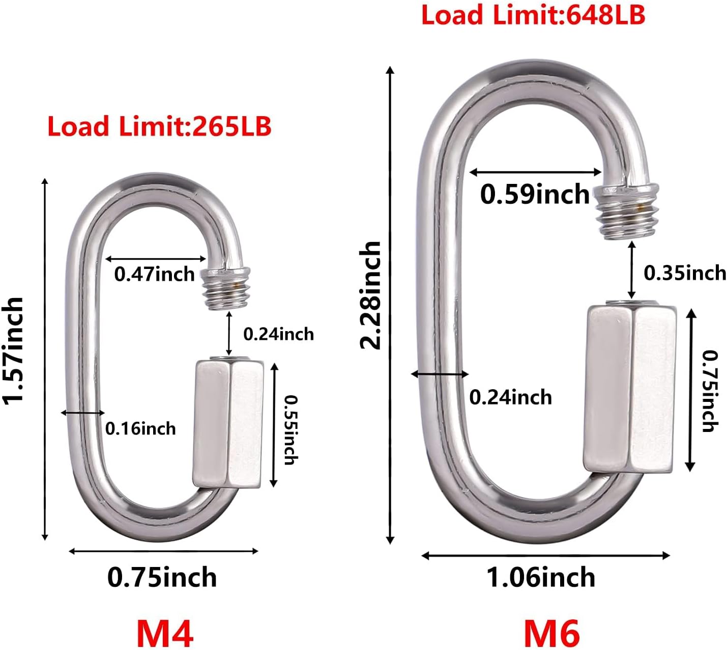 Eslabón cadena resistente conector rápido antioxidante