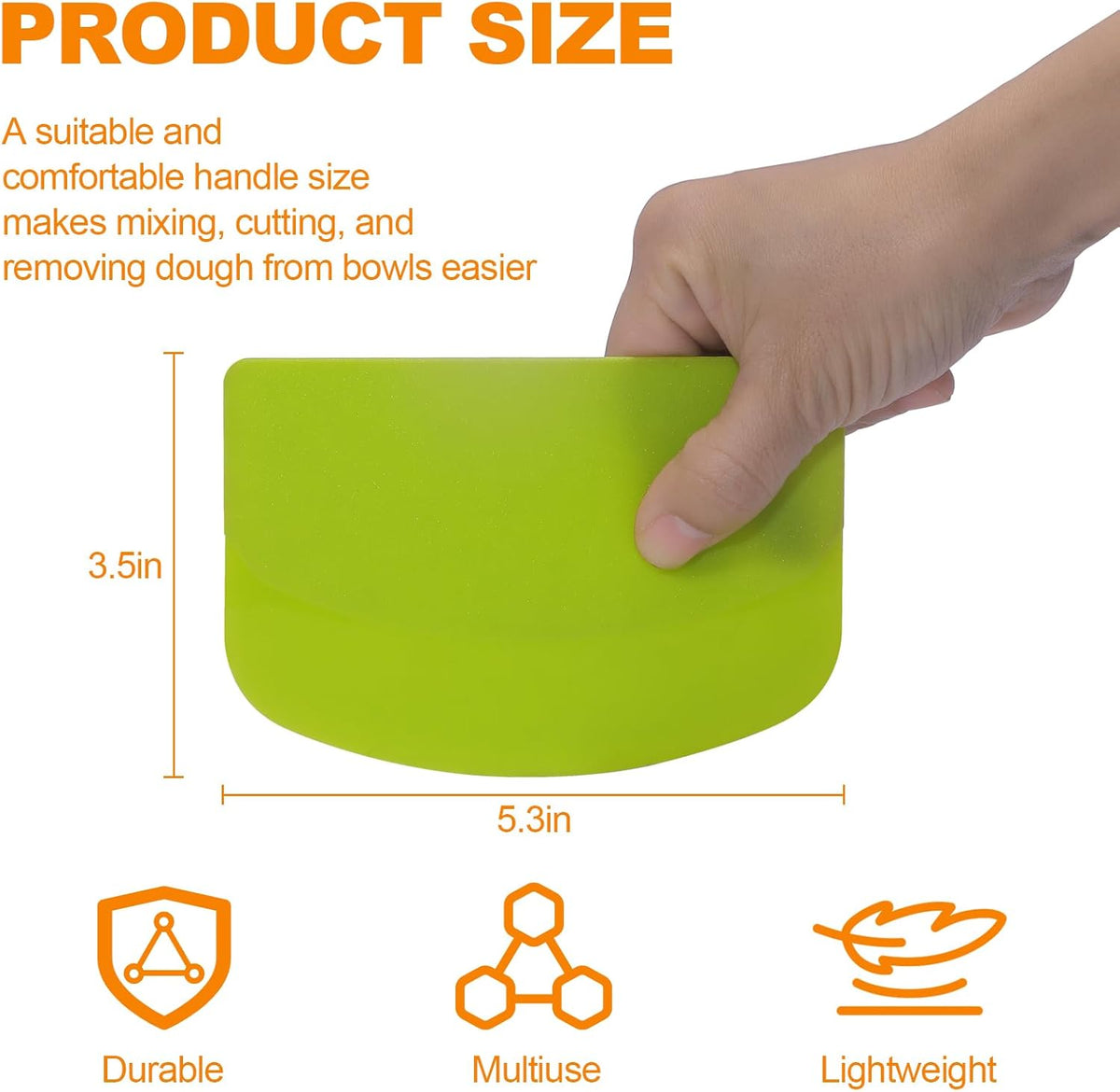3 Pzas Raspador Masa Plástico Flexible Tazón