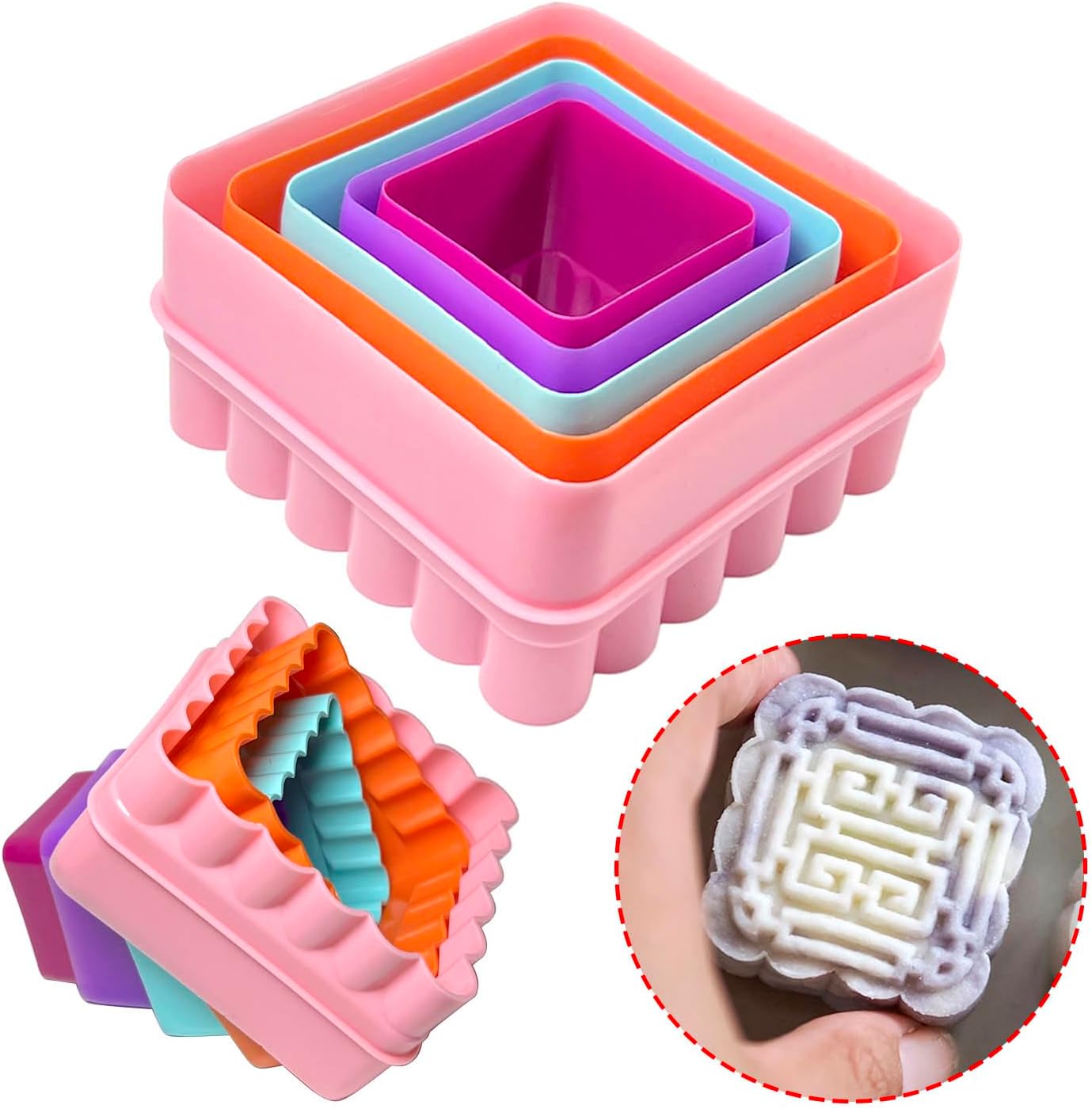 Set cortadores galletas y pastel plástico varios tamaños
