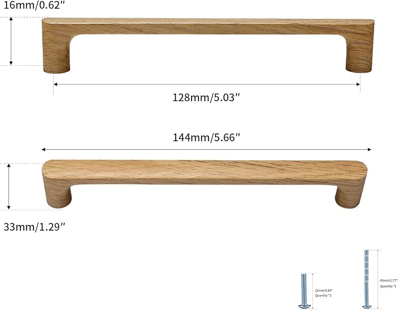 Tiradores redondos madera 5" 10pzas para cajones cocina