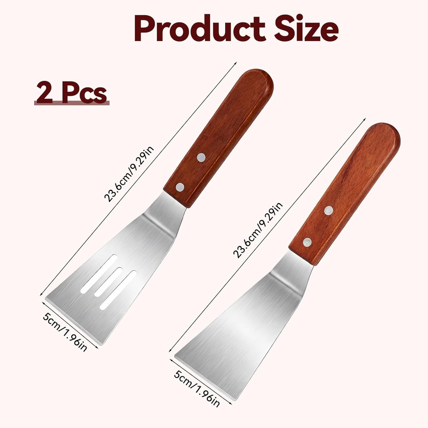 2 Espátulas Acero Inox para Servidor Cortador Pasteles
