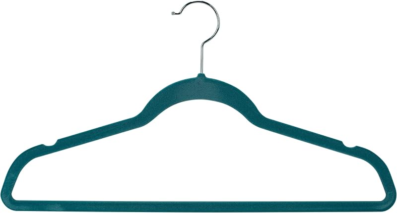 25 Perchas Terciopelo Delgadas Azul Polvoriento Soporta 10lb