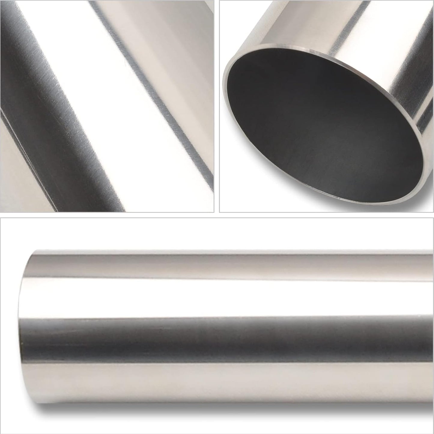Tubo escape recto 3.5" acero inox T304 ajuste universal