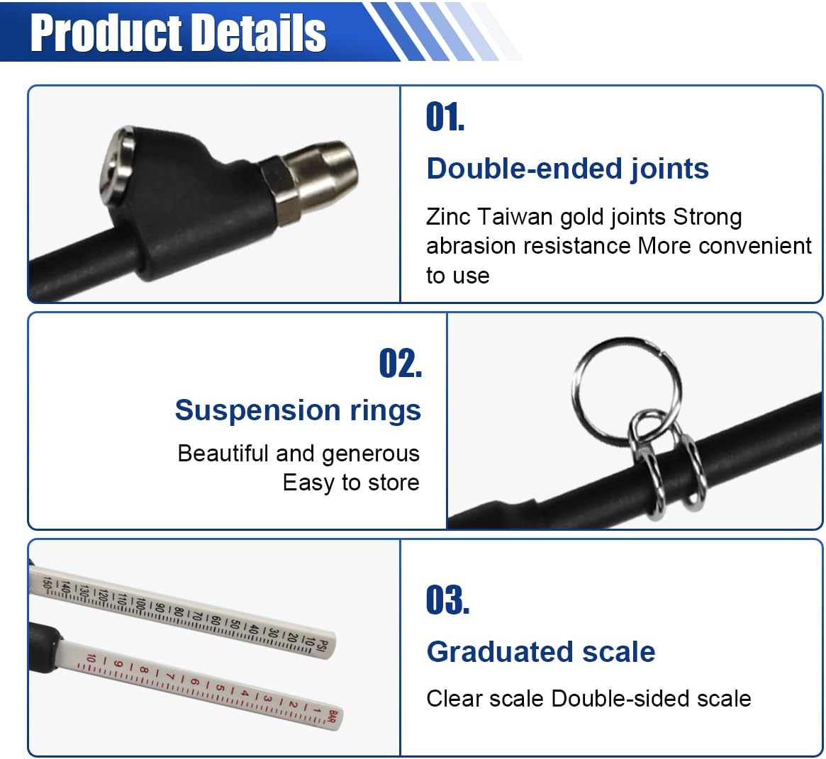 Medidor presión neumáticos doble 10-150 PSI camión