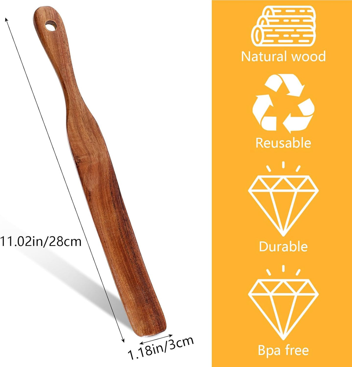 Espátula madera 11pulg para masa pan hornear